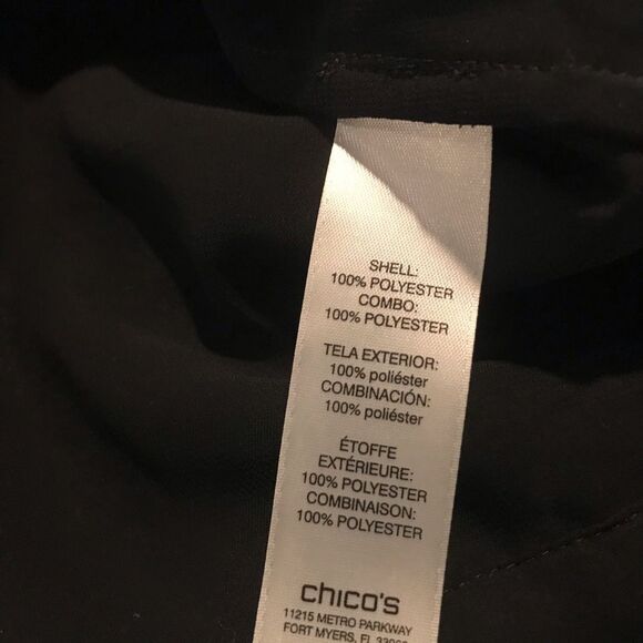 Chico's Sheer Tunic Blouse Women's Plus Size XXL Black Geometric 3/4 Sleeves - Picture 10 of 13